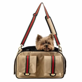 Marlee 2 Khaki with Stripe Carrier dog travel crate,airline approved dog carrier,dog transport bag