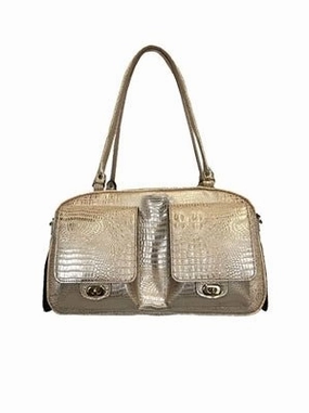 Marlee - Gold Croc dog travel crate,airline approved dog carrier,dog transport bag