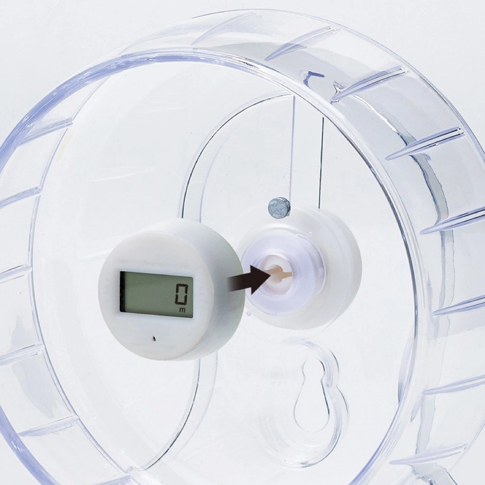 Marukan Clean & Clear Hamster Wheel With Running Meter (17cm)