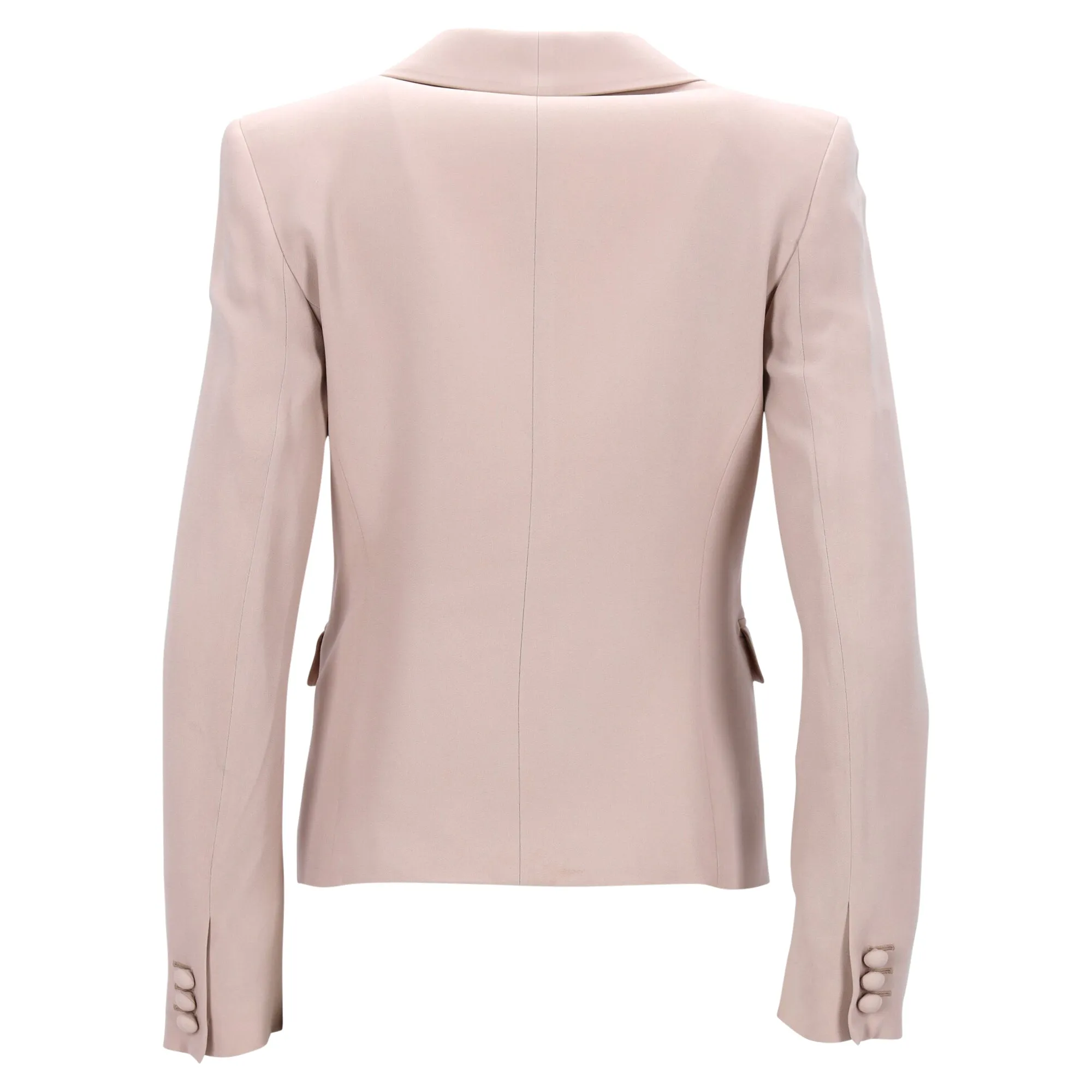 Max Mara Single-Breasted Blazer in Cream Beige Wool