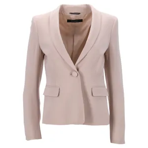 Max Mara Single-Breasted Blazer in Cream Beige Wool