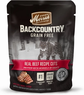 Merrick Backcountry Grain Free Premium And High Protein Wet Cat Food, Beef Recipe Cuts Morsels In Gravy cat supplies,cat essentials,cat accessories