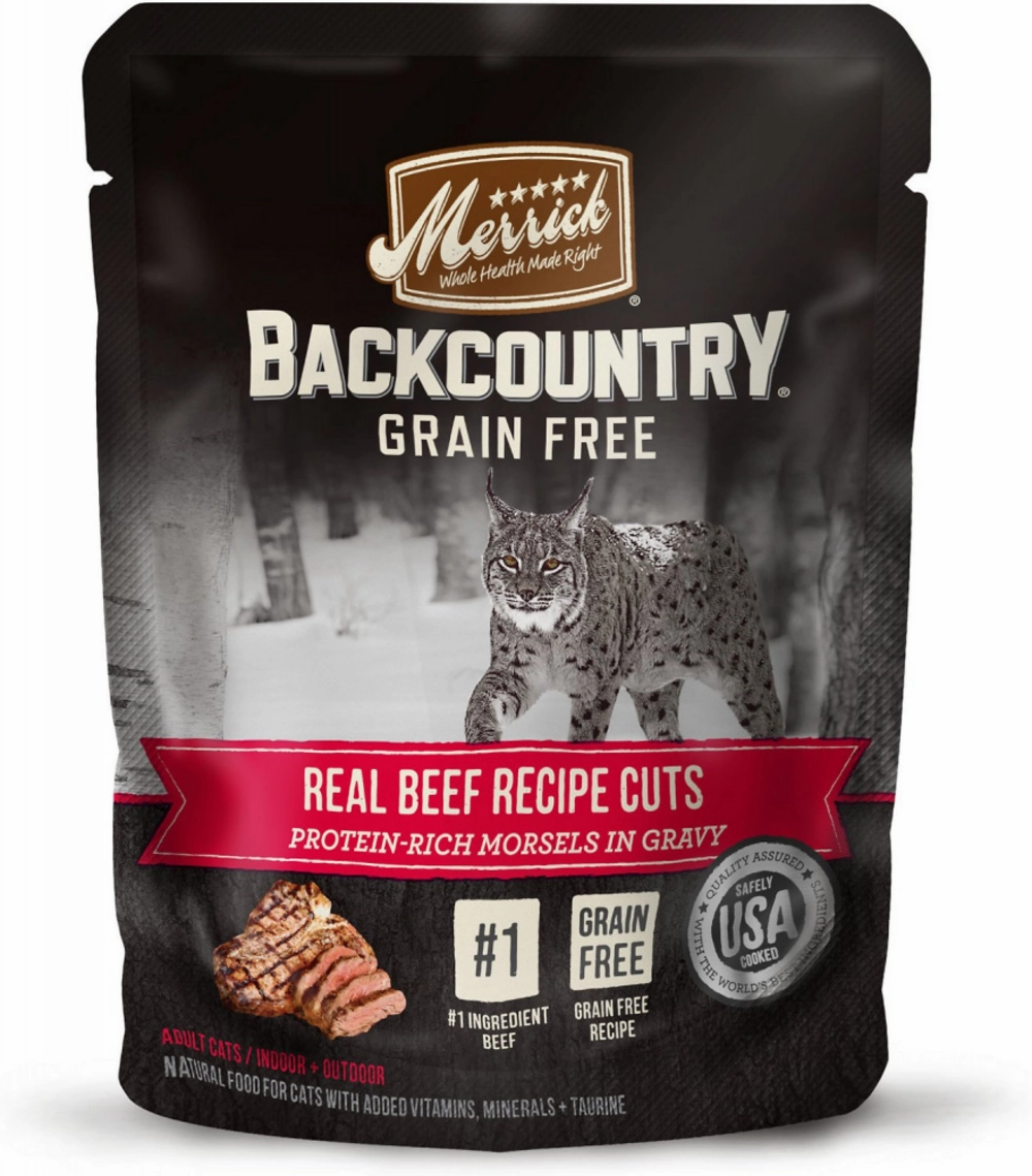 Merrick Backcountry Grain Free Premium And High Protein Wet Cat Food, Beef Recipe Cuts Morsels In Gravy cat supplies,cat essentials,cat accessories