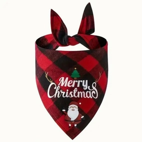 Merry Christmas Bandana For Dogs - Red dog harness and leash,reflective dog collar,pet walking gear