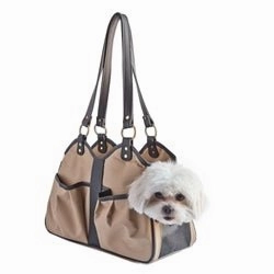Metro Carrier- Tan Black Trim dog travel crate,airline approved dog carrier,dog transport bag
