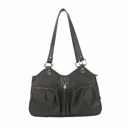 Metro Sable With Black Leather Trim & Tassel dog travel crate,airline approved dog carrier,dog transport bag