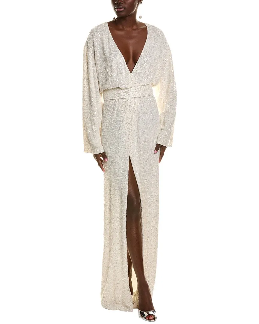 Michael Kors Collection Sequin Embellished Wrap Gown