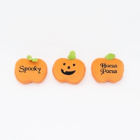 Miniz 3-Pack, Halloween Pumpkins, mini Squeaky Dog Toy wet cat food,canned cat food,gravy cat food