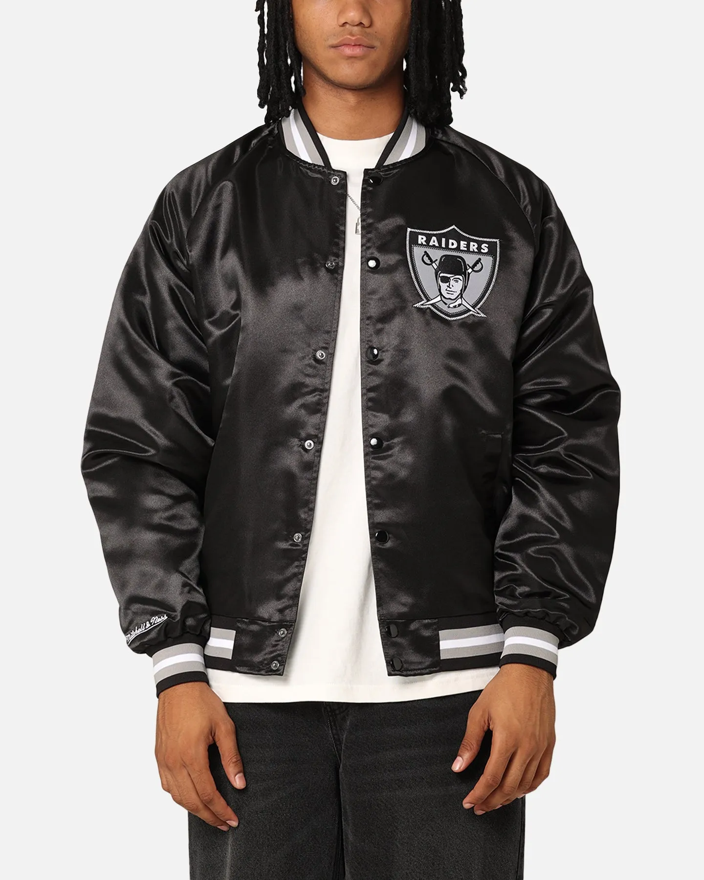 Mitchell & Ness Las Vegas Raiders Lightweight Satin Jacket Black