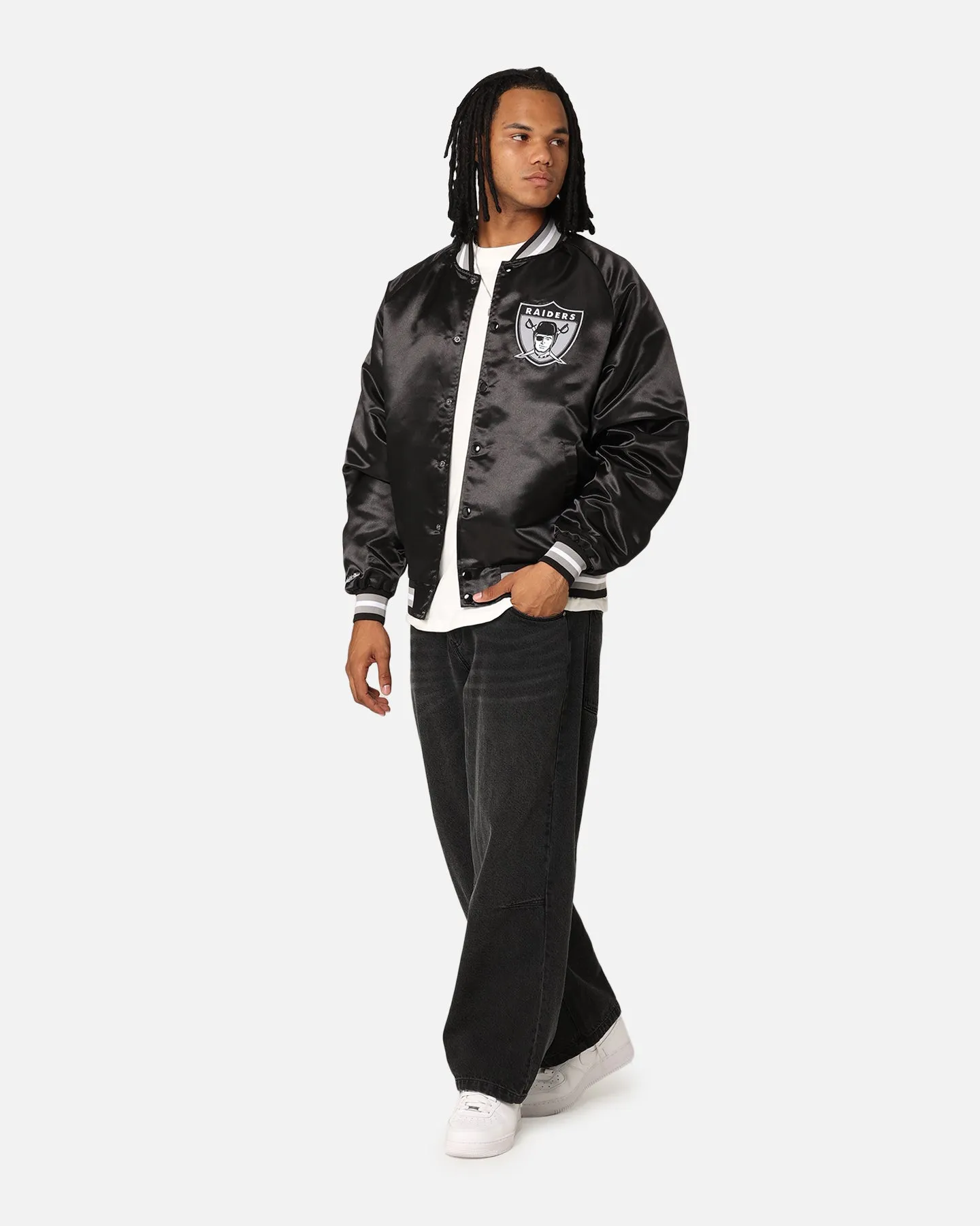 Mitchell & Ness Las Vegas Raiders Lightweight Satin Jacket Black