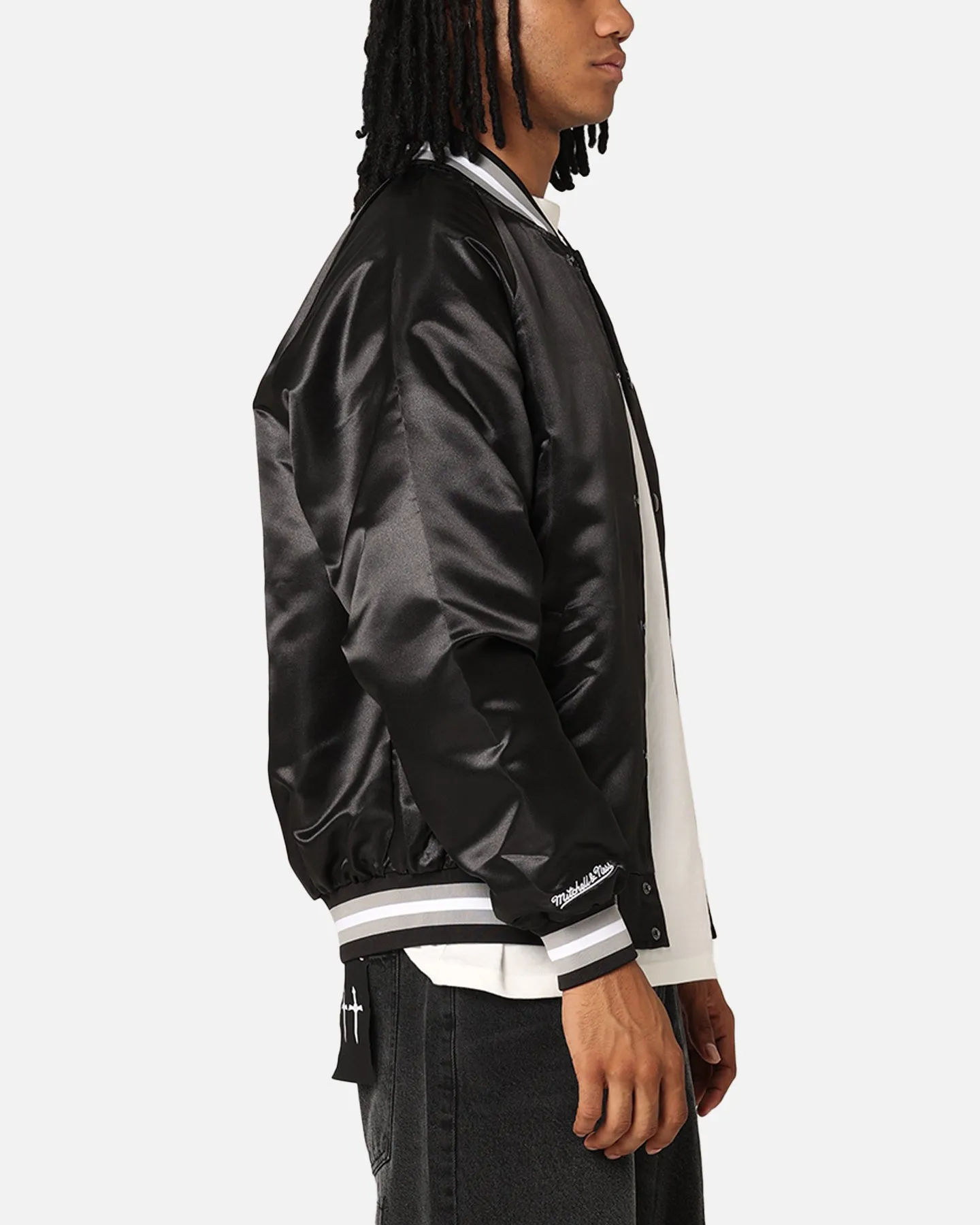 Mitchell & Ness Las Vegas Raiders Lightweight Satin Jacket Black