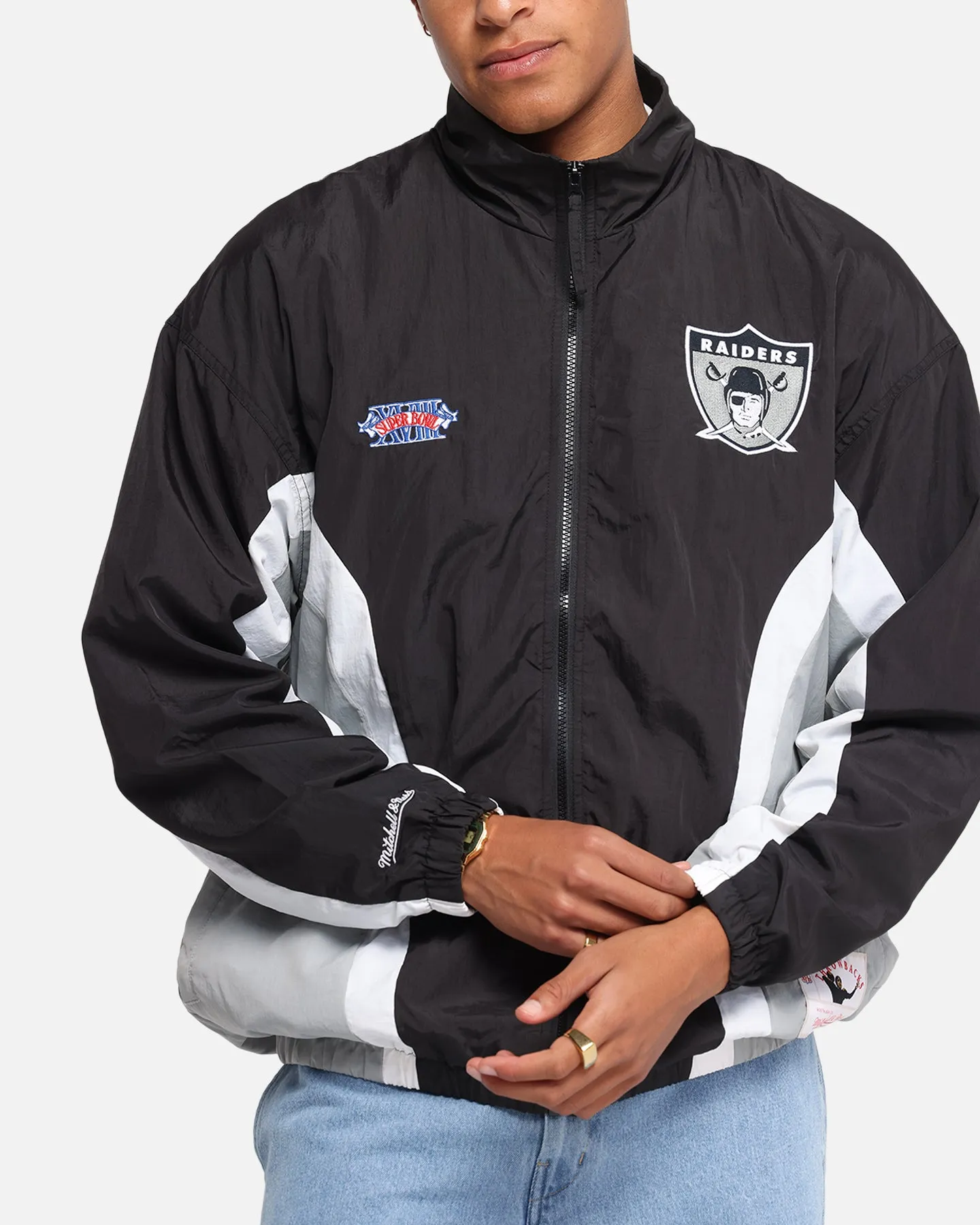 Mitchell & Ness Las Vegas Raiders Nylon Track Jacket Black/Grey