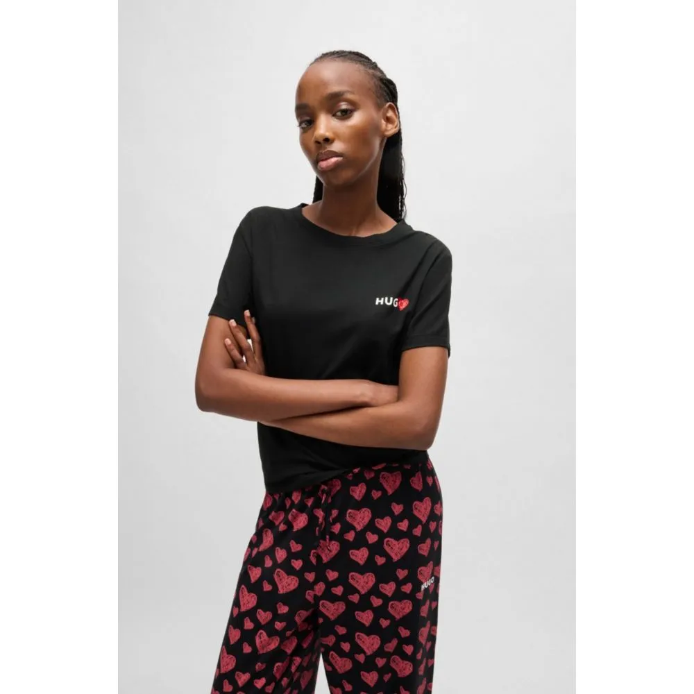 Modal-blend pajama T-shirt with seasonal logo print