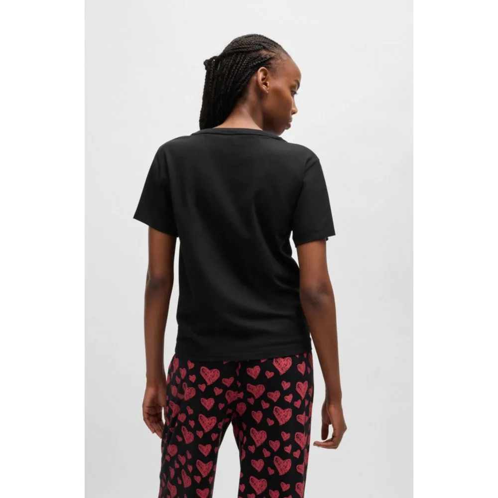 Modal-blend pajama T-shirt with seasonal logo print
