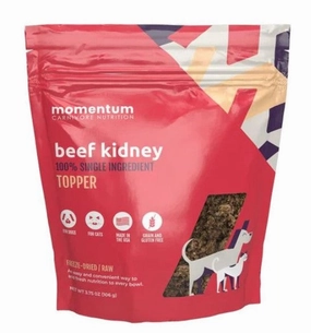Momentum Single Ingredient Topper - Freeze-Dried Beef Kidney 3.75oz bag puppy food,chew toy for puppies,small dog treats