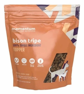 Momentum Single Ingredient Topper - Freeze-Dried Bison Tripe 3.75oz bag puppy food,chew toy for puppies,small dog treats