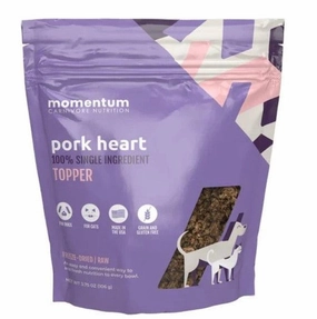Momentum Single Ingredient Topper - Freeze-Dried Pork Heart 3.75oz bag puppy food,chew toy for puppies,small dog treats