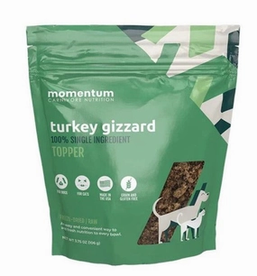 Momentum Single Ingredient Topper - Freeze-Dried Turkey Gizzard 3.75oz bag puppy food,chew toy for puppies,small dog treats