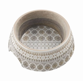 Moroccan Wood Double Wall Bowl cat food bowl,cat feeder,elevated cat dish
