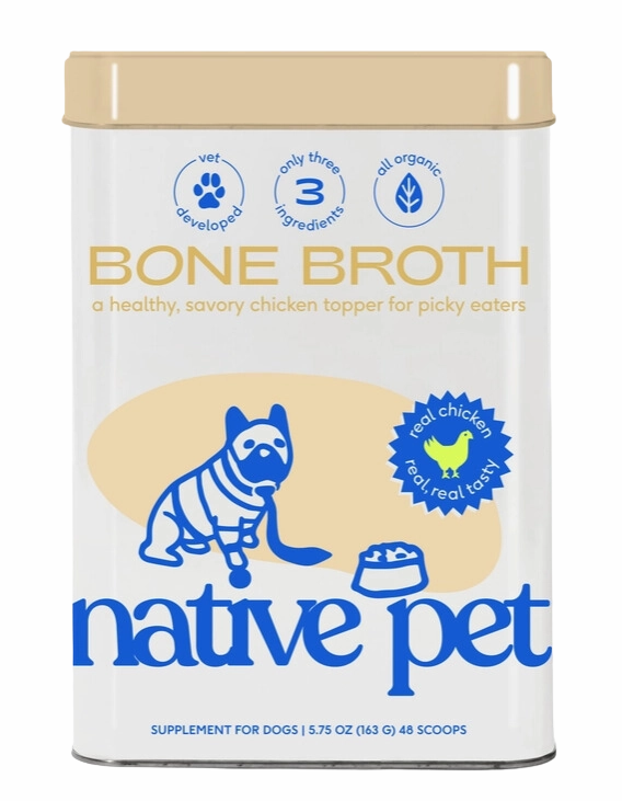 Native Pet Dehydrated Chicken Broth 5.6oz Tin puppy food,chew toy for puppies,small dog treats