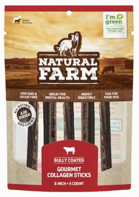Natural Farm Gourmet Collagen Sticks Beef Flavor 6" 5-Pack Bag pet id tag,personalized dog tag,engraved cat id