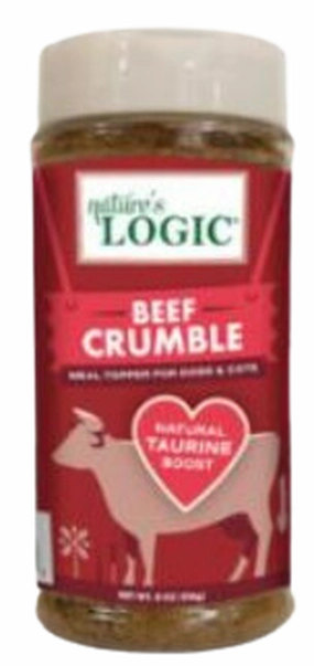 Nature's Logic Freeze-Dried Beef Crumble 8oz Shaker Jar puppy food,chew toy for puppies,small dog treats