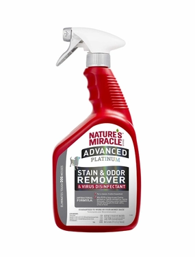 Nature's Miracle Advanced Platinum Stain and Odor Remover & Virus Disinfectant Eliminator Dog Spray dog shampoo,pet wipes,dog cleaning spray