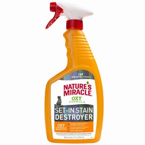 Nature's Miracle Set-In Stain Destroyer Oxy Formula Spray For Cats 24oz dog shampoo,pet wipes,dog cleaning spray