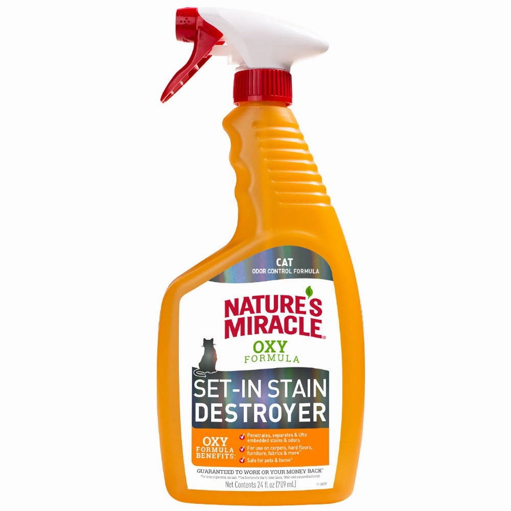 Nature's Miracle Set-In Stain Destroyer Oxy Formula Spray For Cats 24oz dog shampoo,pet wipes,dog cleaning spray
