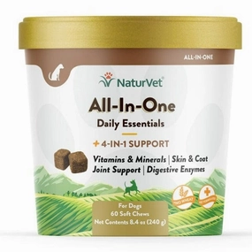 NaturVet All-In-One Soft Chews For Dogs dog health supplement,dog multivitamin,canine health care
