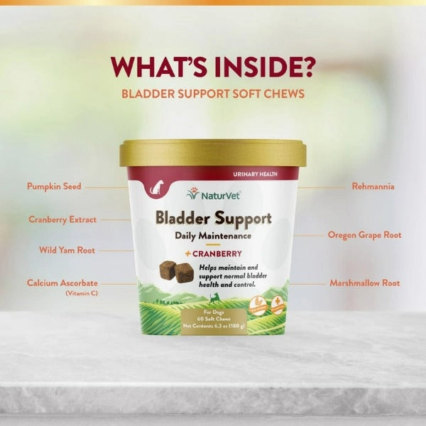 NaturVet Bladder Support plus Cranberry Soft Chews For Dogs