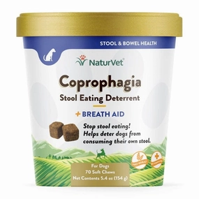 NaturVet Coprophagia Stool Eating Deterrent plus Breath Aid Soft Chews for Dogs dog health supplement,dog multivitamin,canine health care
