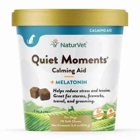 NaturVet Quiet Moments Calming Aid Plus Melatonin Soft Chews For Dogs dog health supplement,dog multivitamin,canine health care