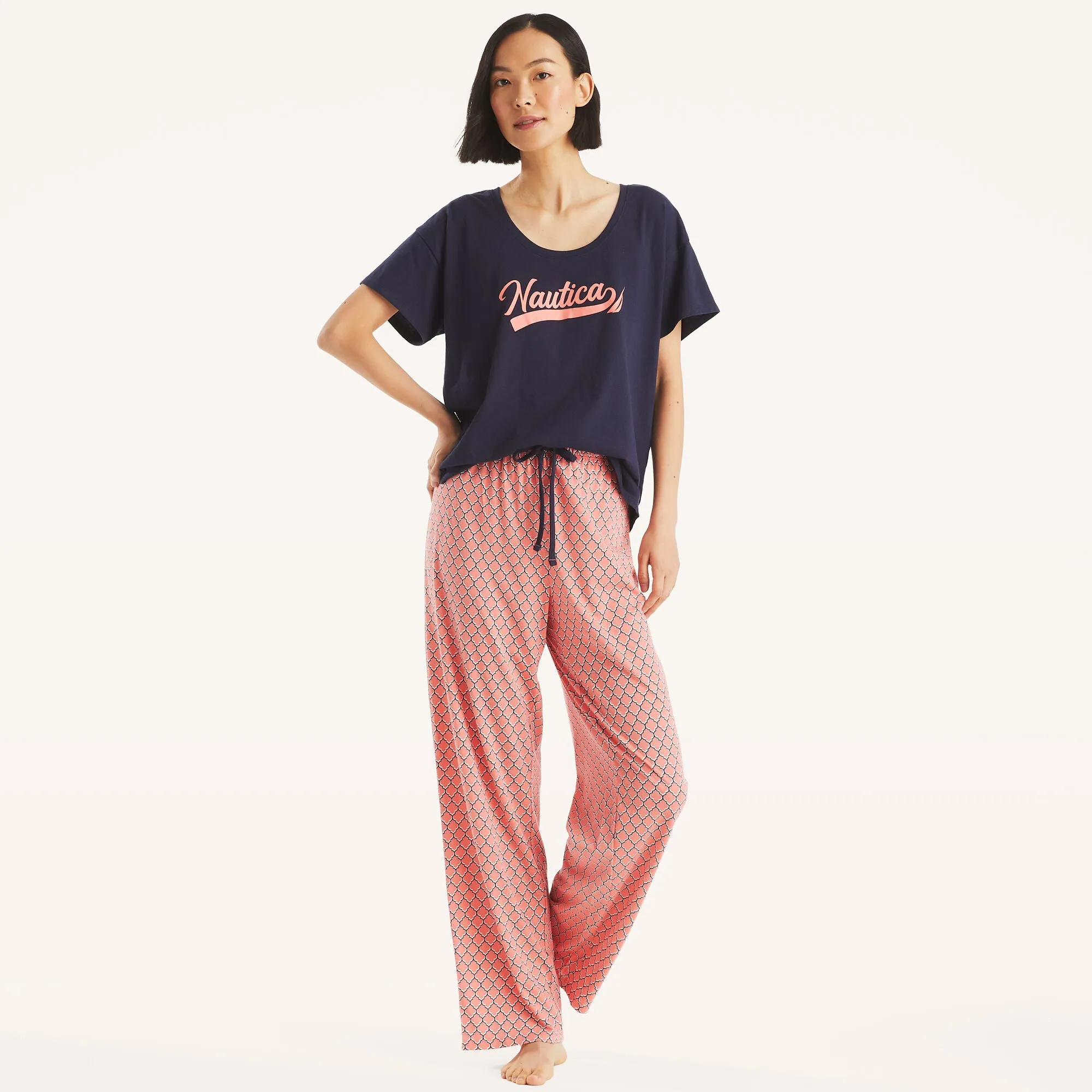 Nautica Womens Printed Pajama Pant Set