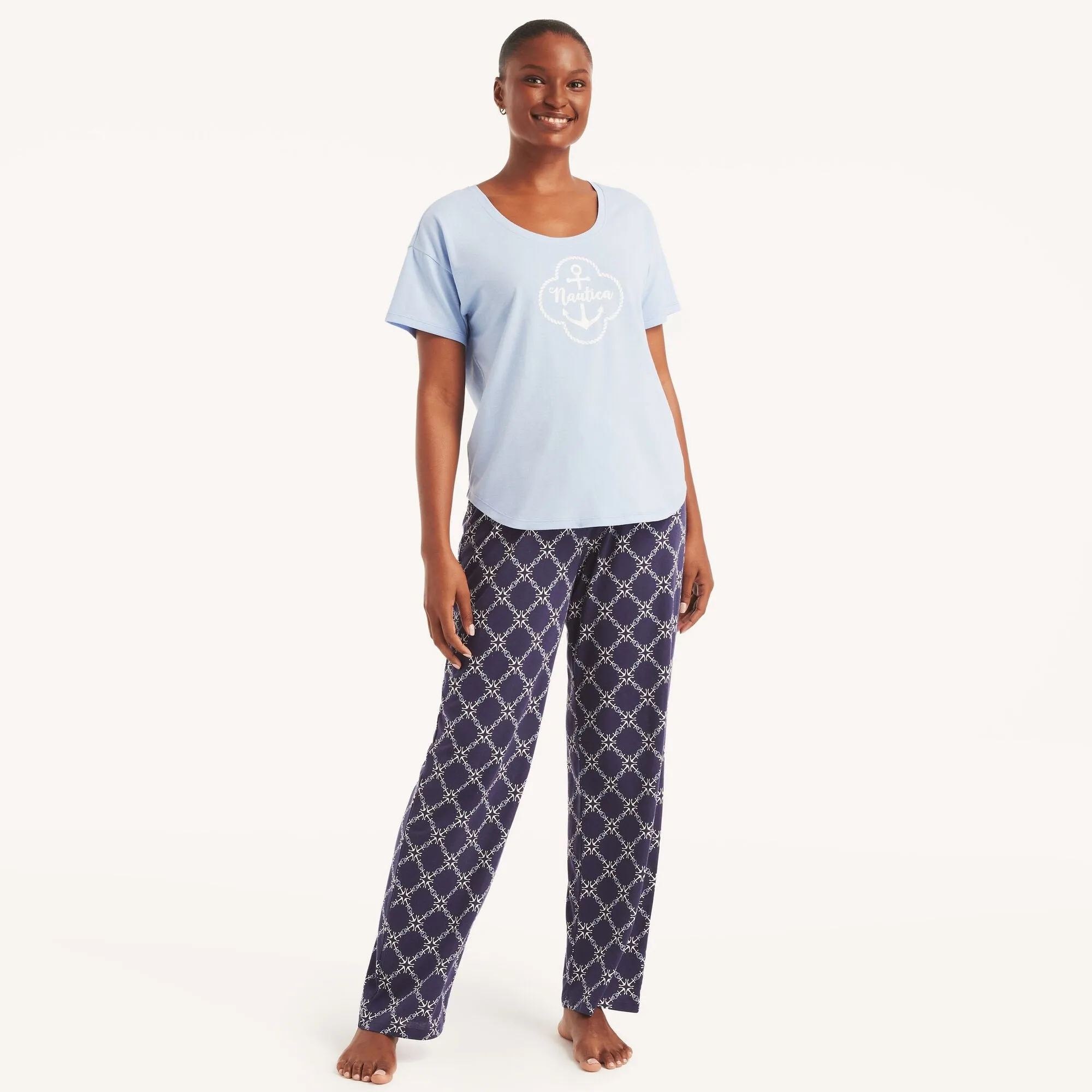 Nautica Womens Printed Pajama Pant Set