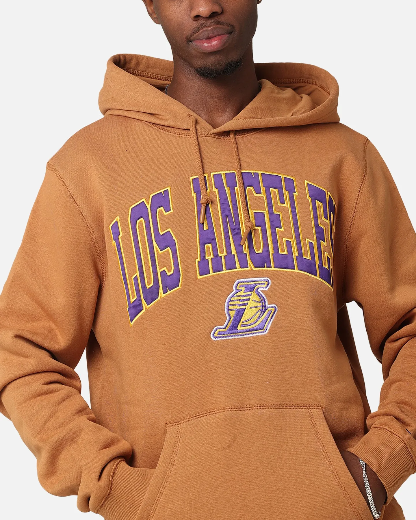 New Era Los Angeles Lakers Pullover Hoodie Medium Beige