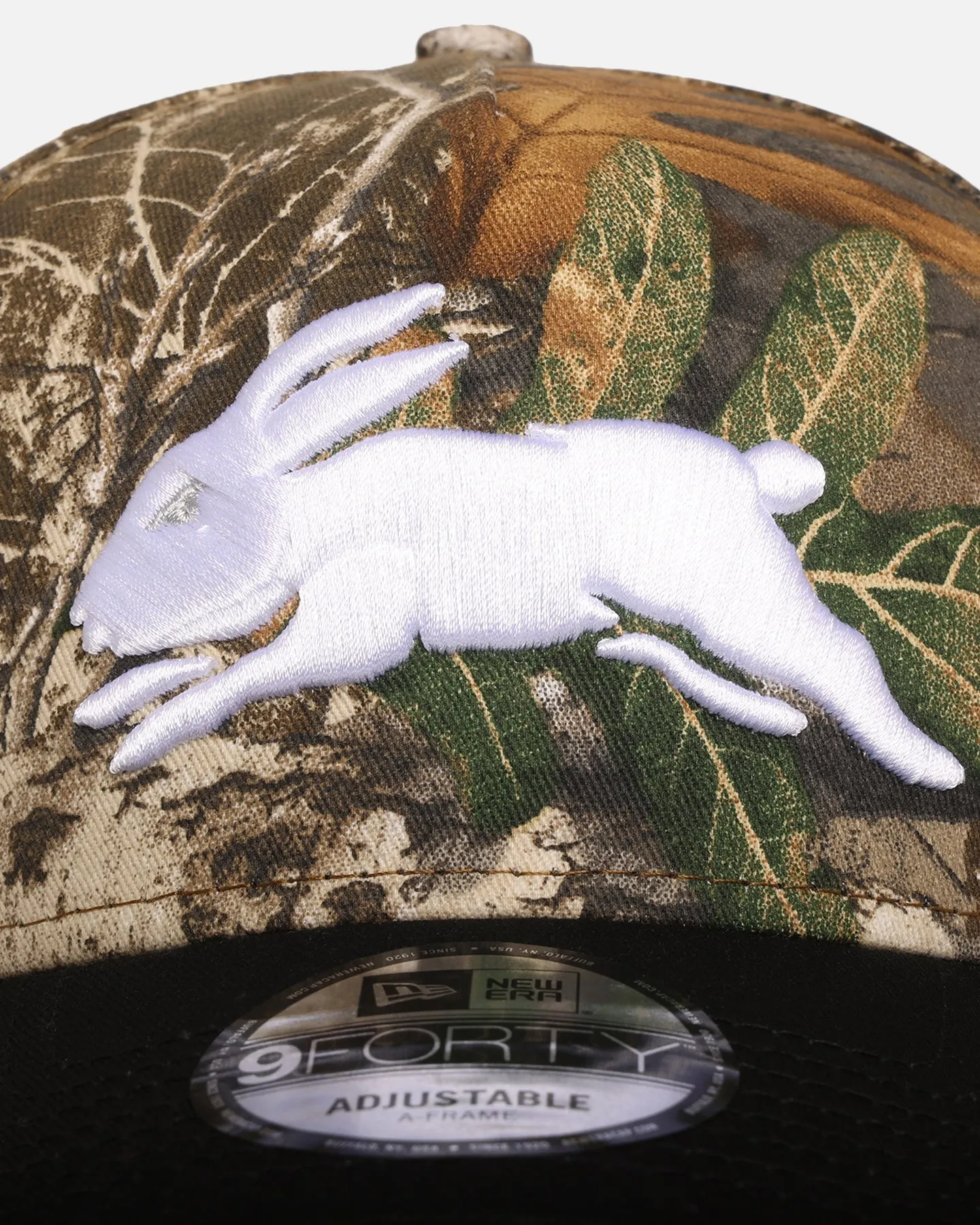 New Era South Sydney Rabbitohs 'NRL Real Tree' 9FORTY A-Frame Snapback Real Tree Camo