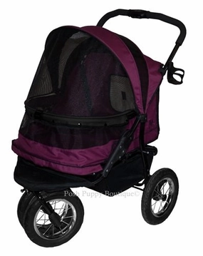 No-Zip Double Pet Stroller- Boysenberry dog travel crate,airline approved dog carrier,dog transport bag