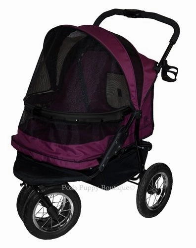 No-Zip Double Pet Stroller- Boysenberry dog travel crate,airline approved dog carrier,dog transport bag
