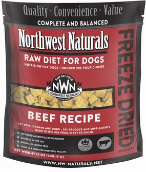 Northwest Naturals Freeze-Dried Dog Food - Beef Recipe - 12oz Bag frozen pet food,frozen raw meals,dog frozen nuggets
