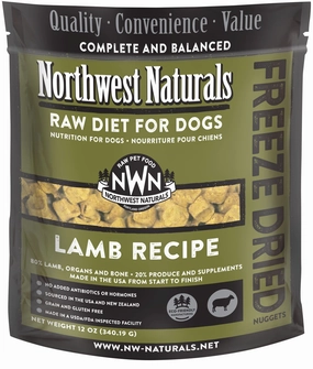 Northwest Naturals Freeze-Dried Dog Food - Lamb Recipe - 12oz Bag frozen pet food,frozen raw meals,dog frozen nuggets