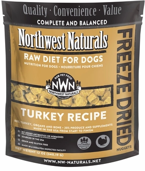 Northwest Naturals Freeze-Dried Dog Food - Turkey Recipe - 12oz Bag frozen pet food,frozen raw meals,dog frozen nuggets