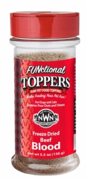 Northwest Naturals Freeze-Dried FUNctional Toppers - Beef Blood 3.5oz Shaker Jar puppy food,chew toy for puppies,small dog treats