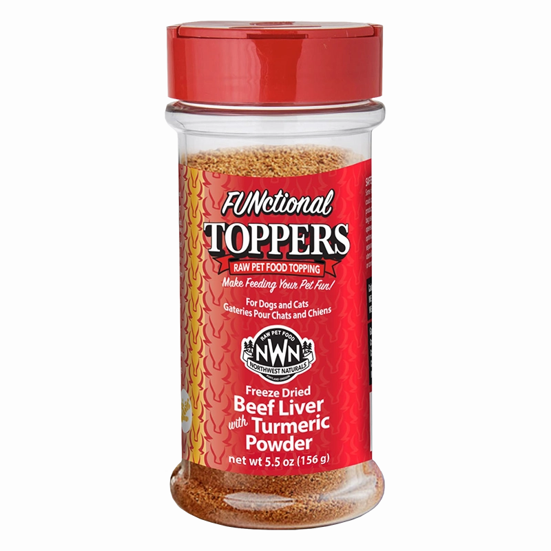 Northwest Naturals Freeze-Dried FUNctional Toppers - Beef Liver 4.5oz Shaker Jar puppy food,chew toy for puppies,small dog treats