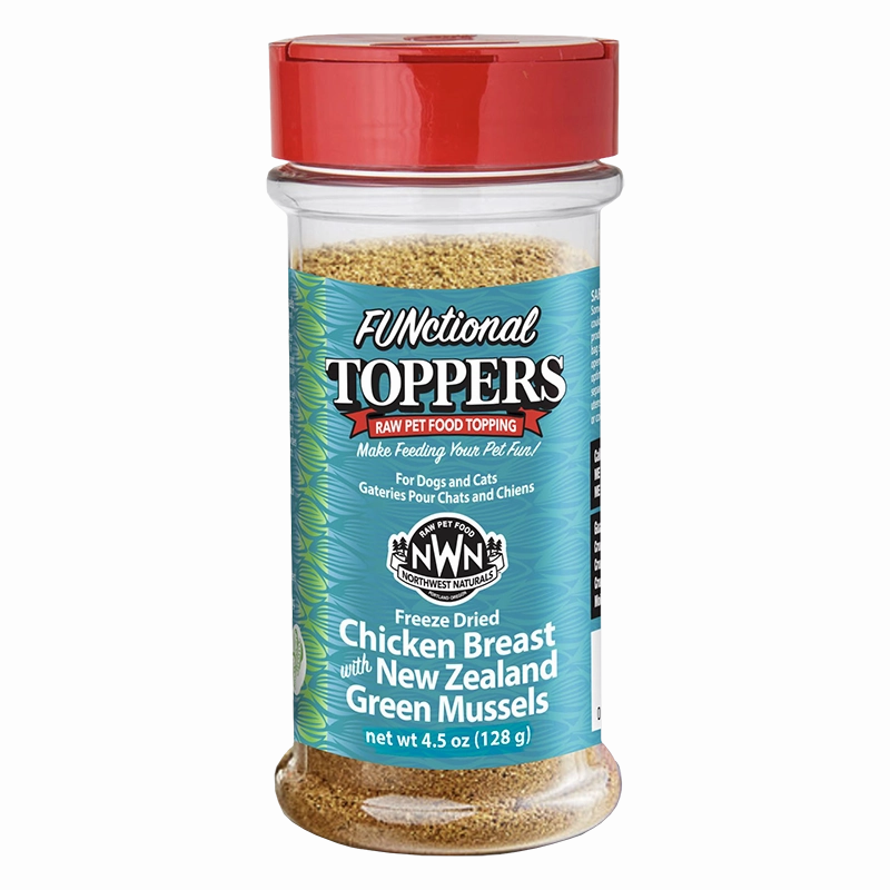 Northwest Naturals Freeze-Dried FUNctional Toppers - Chicken Breast 4.5oz Shaker Jar puppy food,chew toy for puppies,small dog treats