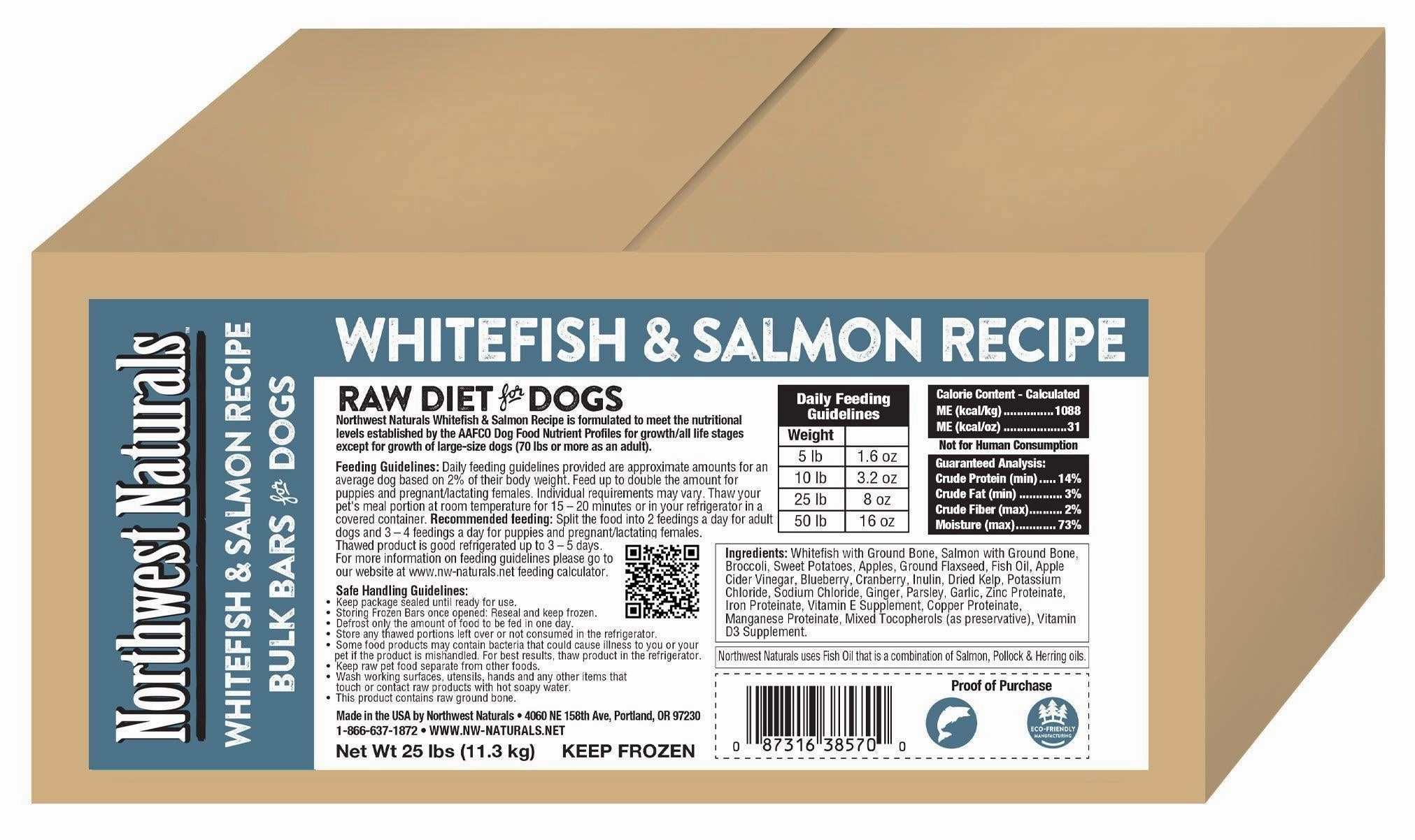 Northwest Naturals Whitefish & Salmon frozen raw dog food,raw patties for dogs,raw diet dog food