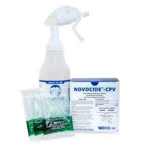 Novocide CPV, 12 Pack - One-Step Disinfectant Cleaner cat odor control,cat litter deodorizer,cat cleaning wipes