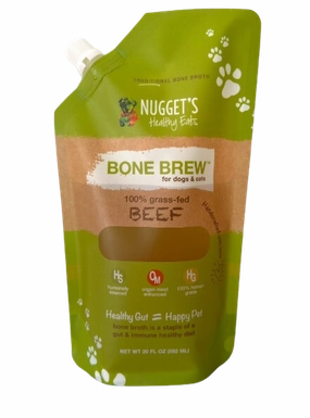 Nugget's Healthy Eats Dog & Cat Frozen Bone Broth Beef 20oz puppy food,chew toy for puppies,small dog treats