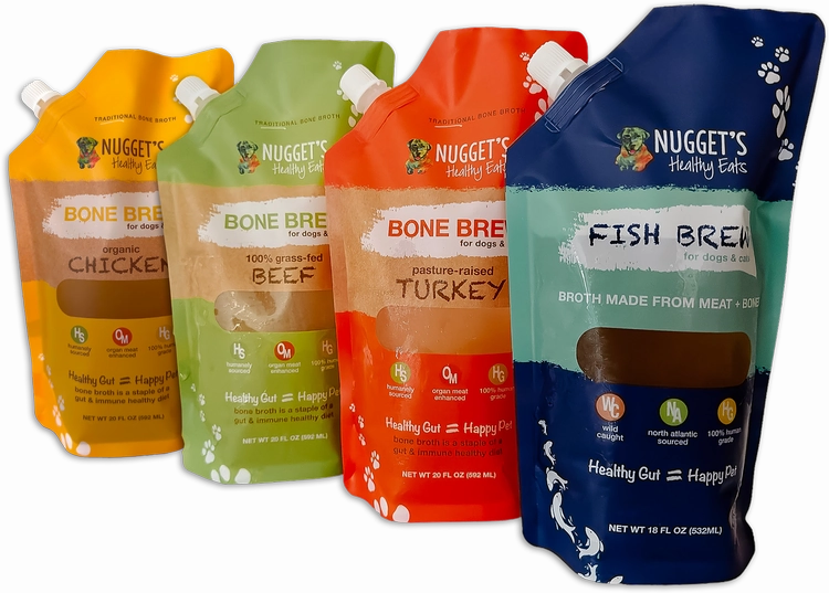 Nugget's Healthy Eats Dog & Cat Frozen Bone Broth Chicken 60oz puppy food,chew toy for puppies,small dog treats
