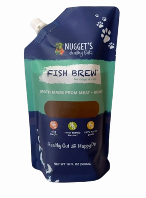Nugget's Healthy Eats Dog & Cat Frozen Bone Broth Fish 18oz puppy food,chew toy for puppies,small dog treats